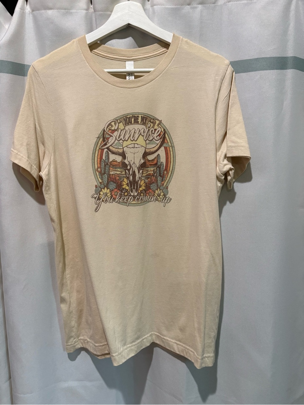 Bella Canvas Beige Sunrise Graphic Short Sleeve Tee